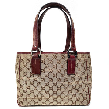 Gucci Gg Canvas Beige Red Color Gg Canvas Handbag Tote Bag