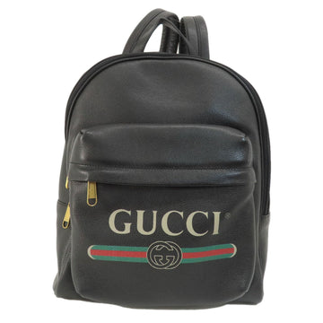 Gucci Black Leather Backpack