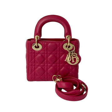 Christian Dior Pink Leather Handbag Shoulder Bag ()