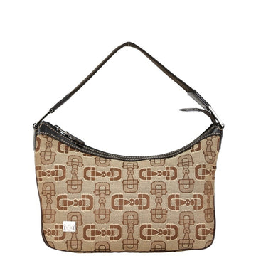 Gucci Beige Brown Canvas Leather Handbag Shoulder Bag
