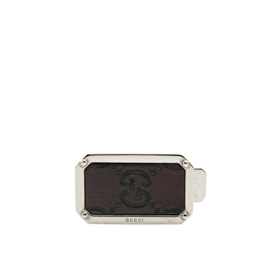 Gucci Brown Silver Metal Money Clip