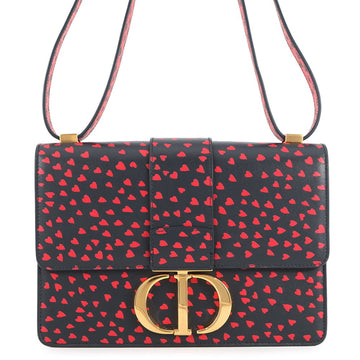 Christian Dior Navy Red Color Leather Shoulder Bag ()
