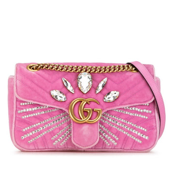 Gucci Pink Velvet Shoulder Bag