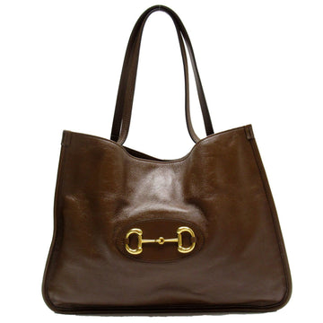 Gucci Brown Leather Shoulder Bag Tote Bag