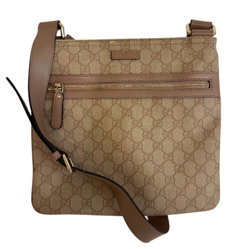 Front Zip Flat Messenger Bag GG Coated Canvas Medium