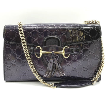Gucci Purple Patent Leather Shoulder Bag