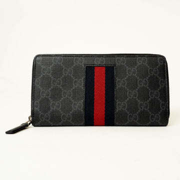Gucci Black Gg Supreme Leather Long Wallet (Bi-Fold)