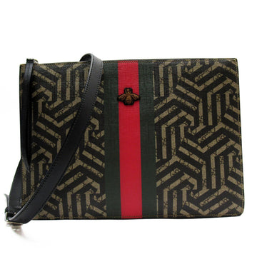 Gucci Beige Black Multi-Color Pvc Leather Clutch Bag Shoulder Bag