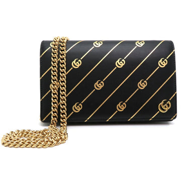 Gucci Black Leather Chain/Shoulder Wallet