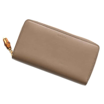 Gucci Beige Leather Long Wallet (Bi-Fold)