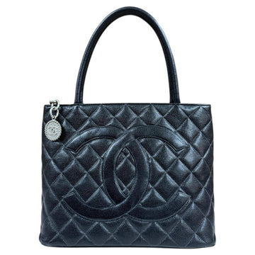 Medallion Tote Quilted Caviar