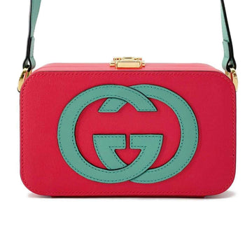 Gucci Green Red Color Leather Shoulder Bag