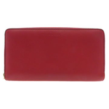 Gucci Red Color Leather Long Wallet (Bi-Fold)