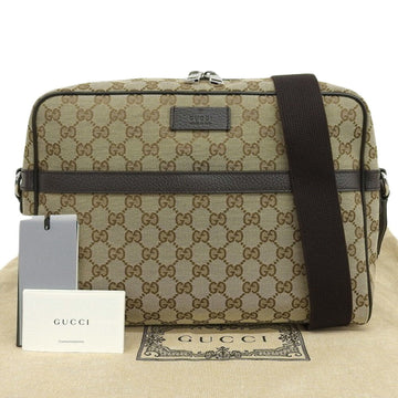Gucci Beige Dark Brown Gg Canvas Messenger Bag Shoulder Bag