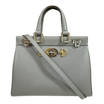 Gucci Daily Gray Leather Shoulder Bag