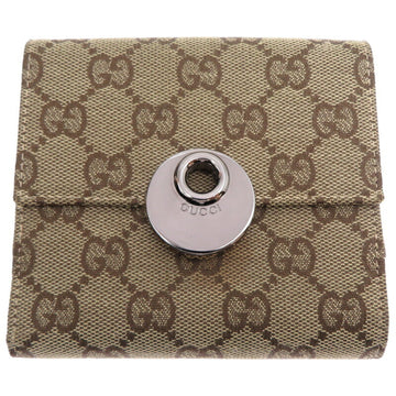 Gucci Brown Gg Canvas Leather Wallet (Bi-Fold)