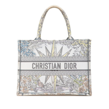 Christian Dior Multi-Color White Jacquard Tote Bag ()