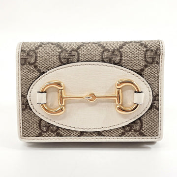 Gucci Gray White Gg Supreme Wallet (Tri-Fold)