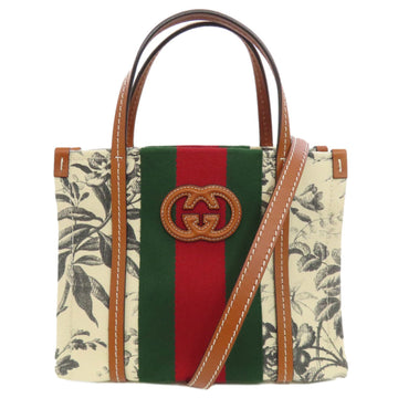 Gucci Brown White Canvas Tote New 1:1 Bags