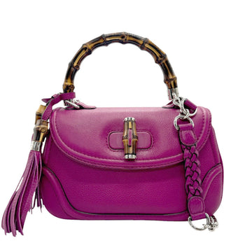 Gucci Bamboo Pink Purple Leather HandNew 1:1 Bags Shoulder New 1:1 Bags