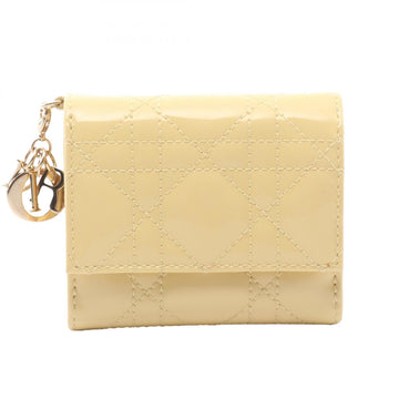 Christian Dior Yellow  Leather Wallet (Tri-Fold) ()