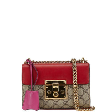 Gucci Beige Red Color Pvc Leather Shoulder New 1:1 Bags