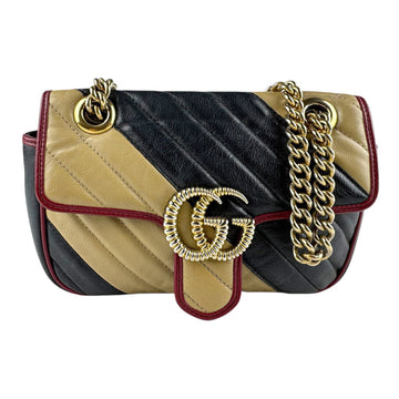 GG Marmont Flap Bag Diagonal Quilted Leather Mini