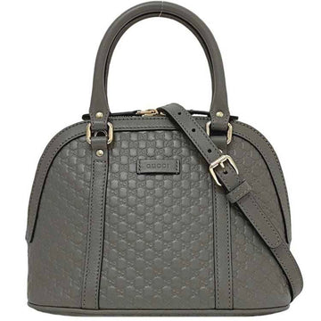 Gucci Gray Leather Handbag Shoulder Bag