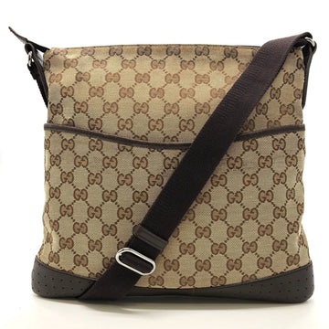 Zip Messenger Bag GG Canvas with Perforated Leather Medium