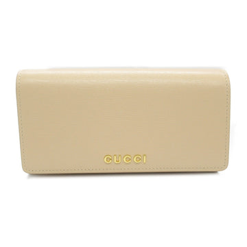 Gucci Beige Light Beige Leather Long Wallet (Bi-Fold)