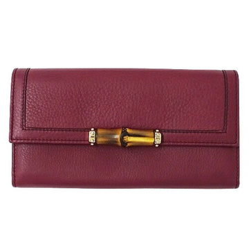 Gucci Wine Leather Long Wallet (Bi-Fold)