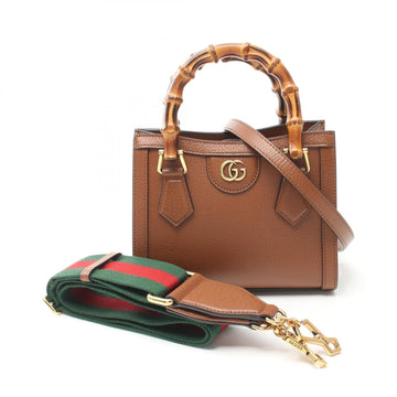 Gucci Brown Leather Handbag Tote Bag