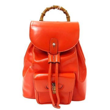 Gucci Orange Leather Backpack