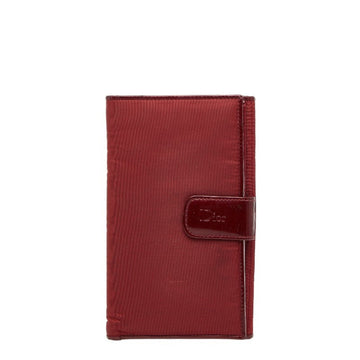 Christian Dior Red Color Nylon Leather Long Wallet (Bi-Fold) ()
