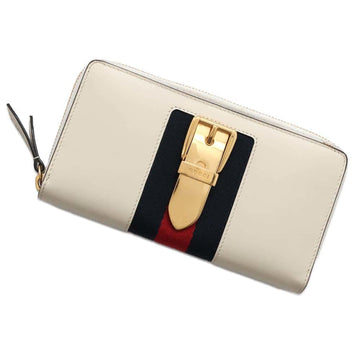 Gucci White Leather Long Wallet (Bi-Fold)
