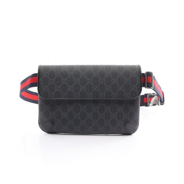 Gucci Black Gray Pvc Coated Canvas Leather Sling Bag