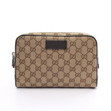 Gucci Beige Brown Canvas Leather Fanny Pack