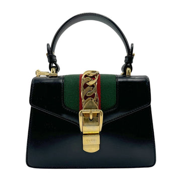 Gucci Black Leather Handbag Shoulder Bag