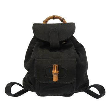 Gucci Black Bamboo Satin Backpack