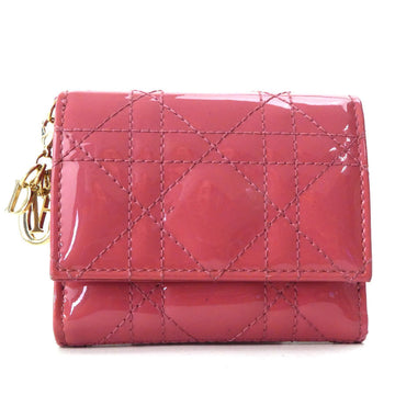 Christian Dior Pink  Leather Wallet (Tri-Fold) ()