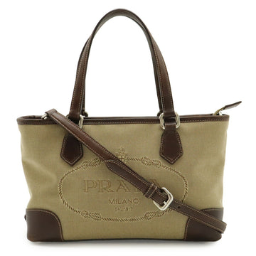 Logo Convertible Tote Canvas with Leather Medium
