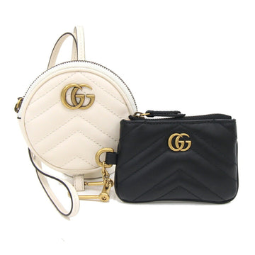 Gucci Black Off-White Leather Coin Purse/Coin Case