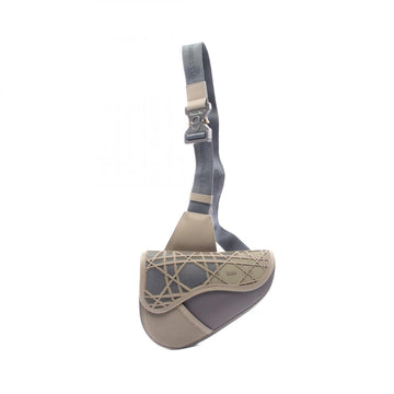 Saddle Crossbody Bag Leather with Nylon and Cannage Rubber