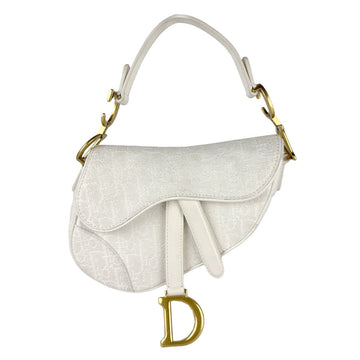 Christian Dior White Canvas Leather Handbag ()