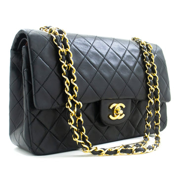 Top Quality Chanel Classic Double New 10" Chain Shoulder Bag Black Leather