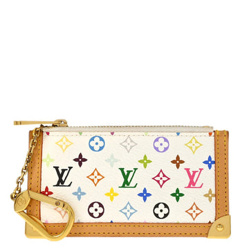 Louis Vuitton 2004 White Multicolor Pochette Cles Coin Purse M92655
