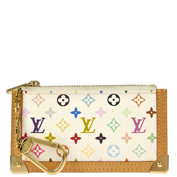 Louis Vuitton 2003 White Multicolor Pochette Cles Coin Purse M92655