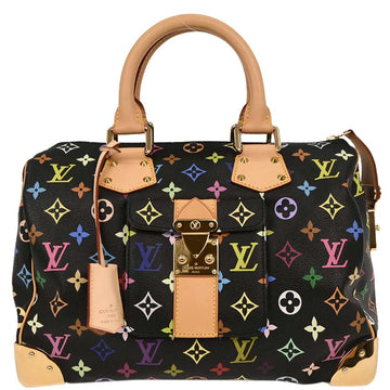 Louis Vuitton Black Monogram Multicolor Speedy 30 Handbag M92642