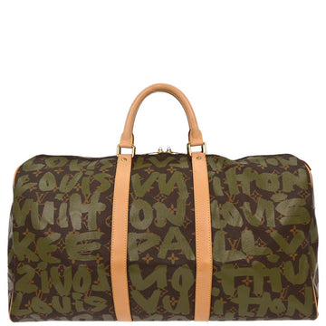 Louis Vuitton Khaki Monogram Graffiti Keepall 50 Duffle Bag M92196