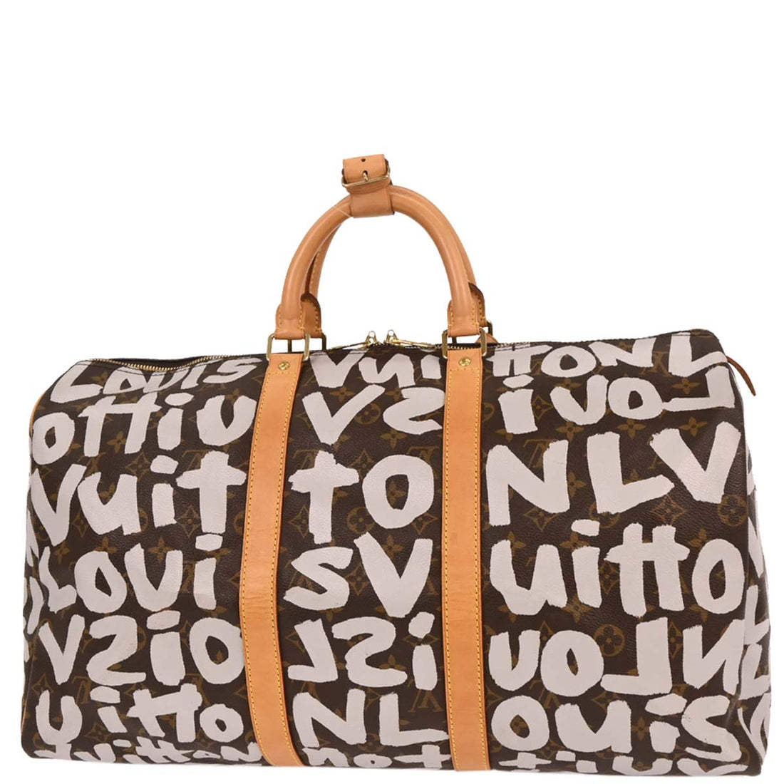 Louis Vuitton 2001 White Monogram Graffiti Keepall 50 Duffle Bag M92197